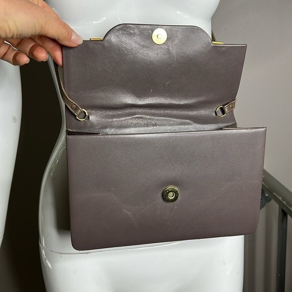 Dior Christian Dior Taupe Structured Smooth Leather Crossbody Shoulder Bag Purse - Picture 8 of 16